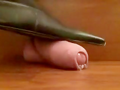 Cock cumming on the shoes