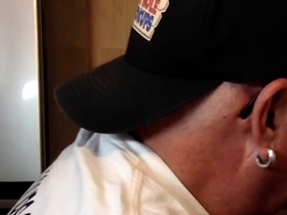 Naughty DILF cocksucking in glory hole